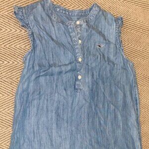 Vineyard Vines Chambray Sleeveless Dress - Size 14 Youth